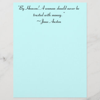 Vrouw niet vertrouwd met geld Jane Austen Quote