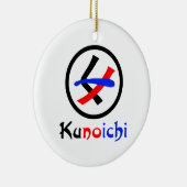 Vrouw Ninja Kunoichi くノ一 Keramisch Ornament (Rechts)