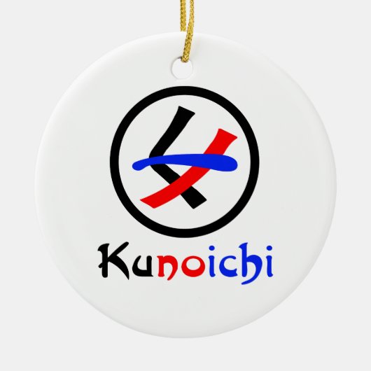Vrouw Ninja Kunoichi くノ一 Keramisch Ornament (Voorkant)