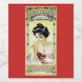  vrouw nippen champange wijn label etiket (Enkel label)