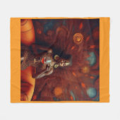 Vrouw nipt Drink op bank Fleece Deken (Voorkant (Horizontaal))