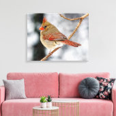 Vrouw Noordelijke Kardinaal Canvas Print (Insitu (Woonkamer))
