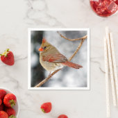 Vrouw Noordelijke Kardinaal Papier servet (Insitu)