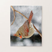 Vrouw Noordelijke Kardinaal Puzzle Legpuzzel (Verticaal)