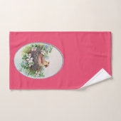 Vrouw noordelijke kardinaal vogel op nesthanddoek handdoek (Handdoek)