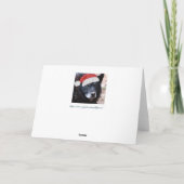 Vrouw Noordelijke Kardinaal Zittend op Snowy Tree Feestdagen Kaart (Achterkant)