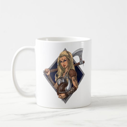 Vrouw Norse Viking Warrior Koffiemok (Links)