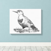 Vrouw Northern Flicker Canvas Afdruk (Insitu (Houten vloer))