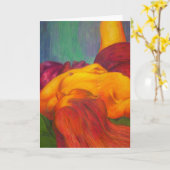 Vrouw Notecard Kaart (Gele Bloem)