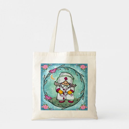 Vrouw Nurse Gnome Tote Bag (Achterkant)