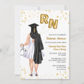 Vrouw Nursing School Graduation Party Kaart (Voorkant)