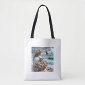 Vrouw Ocean Snow Leopard Tote Bag (Voorkant)