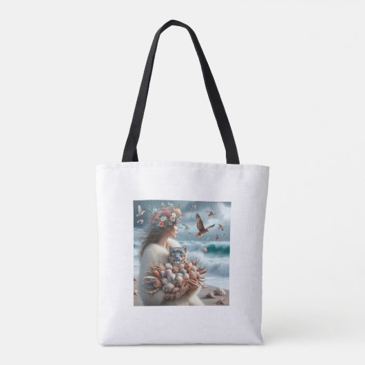 Vrouw Ocean Snow Leopard Tote Bag (Achterkant)