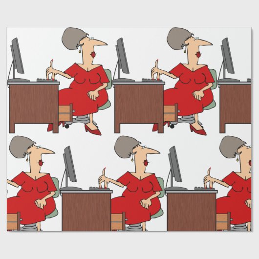 Vrouw Office Worker Cadeaupapier (Vlak)