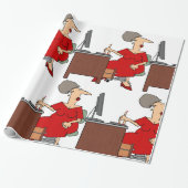 Vrouw Office Worker Cadeaupapier (Uitgerold)