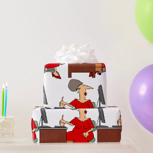 Vrouw Office Worker Cadeaupapier