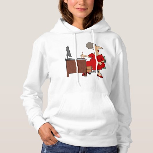 Vrouw Office Worker Hoodie (Voorkant)