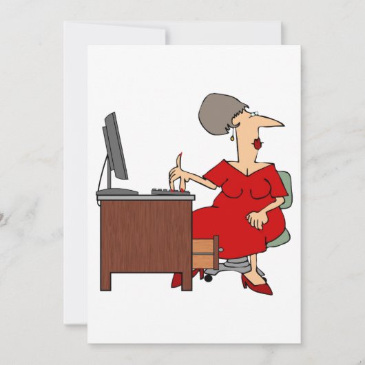 Vrouw Office Worker Kaart (Voorkant)