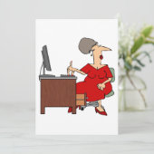 Vrouw Office Worker Kaart (Staand voorkant)