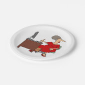 Vrouw Office Worker Papieren Bordje (Gekanteld)