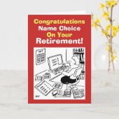 Vrouw Office Worker Pensioen Kaart (Gele Bloem)