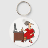 Vrouw Office Worker Sleutelhanger (Achterkant)