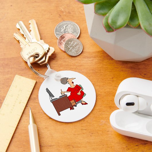 Vrouw Office Worker Sleutelhanger