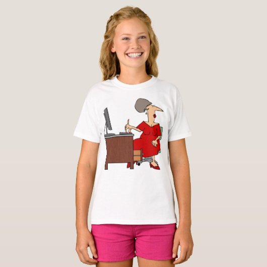 Vrouw Office Worker T-shirt (Voorkant volledig)