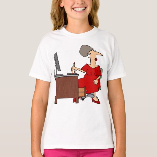 Vrouw Office Worker T-shirt (Voorkant)