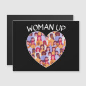 Vrouw omhoog feministisch feminisme Vrouwen mondig (Voorkant / Achterkant)