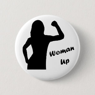 Vrouw omhoog - Feministische Button