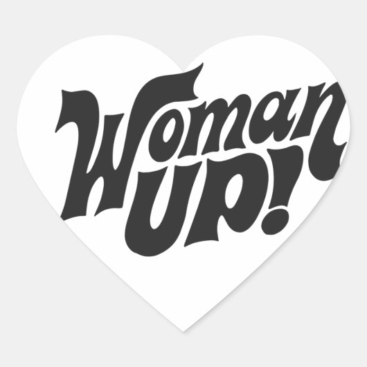 Vrouw omhoog! hart sticker (Voorkant)