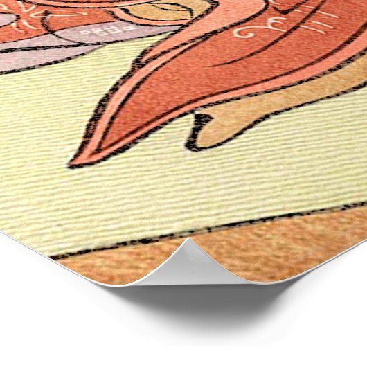 Vrouw onder Cherry Blossom Poster (Hoek)