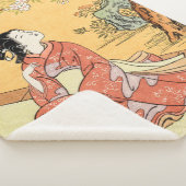 Vrouw onder Cherry Blossom Sherpa Deken (3/4)