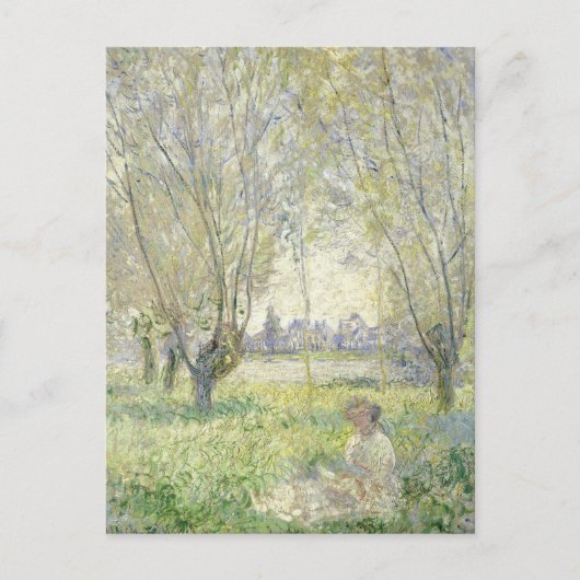 Vrouw onder de wilgen, Monet 1880 Briefkaart (Voorkant)