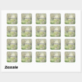 Vrouw onder de wilgen, Monet 1880 Vierkante Sticker (Vel)