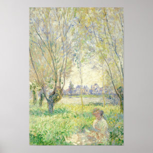 Vrouw onder de Willows - Claude Monet Poster
