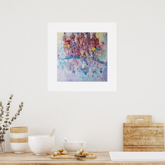 Vrouw onder de Wisteria Poster (Keuken)