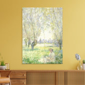 Vrouw onder Wilgen, Monet 1880 Canvas Afdruk (Insitu (Woonkamer))