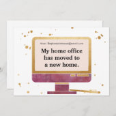 Vrouw Ondernemer Boss Lady Home Kantoor Moving Aankondiging (Voorkant / Achterkant)