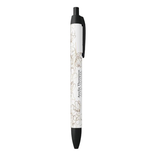 Vrouw Ondernemer Elegant Branding Zwarte Inkt Pen (Achterkant (Verticaal))