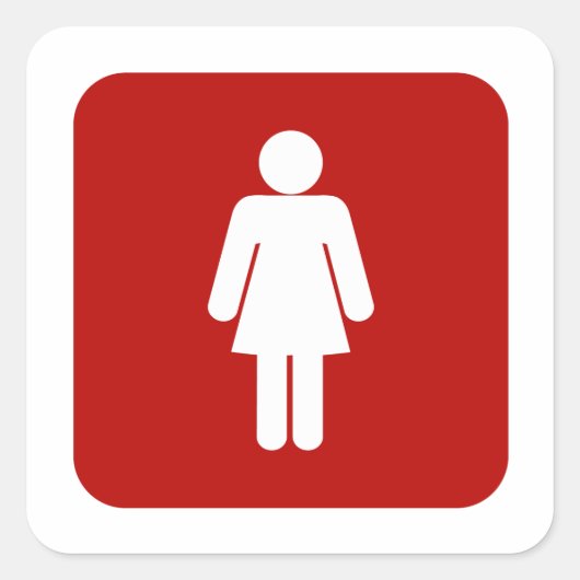 Vrouw ondertekenen vierkante sticker (Voorkant)