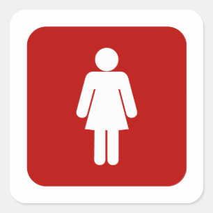 Vrouw ondertekenen vierkante sticker