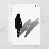 Vrouw Ontbrekend Man Silhouette Briefkaart (Voorkant / Achterkant)