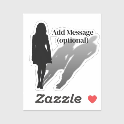 Vrouw Ontbrekend Man Silhouette Sticker (Vel)