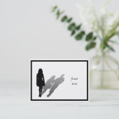 Vrouw Ontbrekend Man Silhouette Visitekaartje (Staand voorkant)