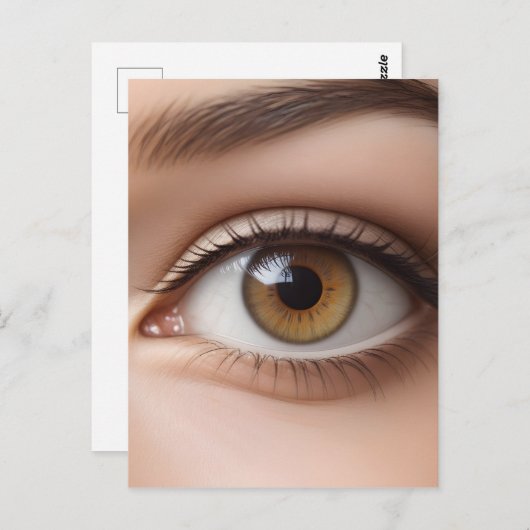 Vrouw oogmacro briefkaart (Voorkant / Achterkant)