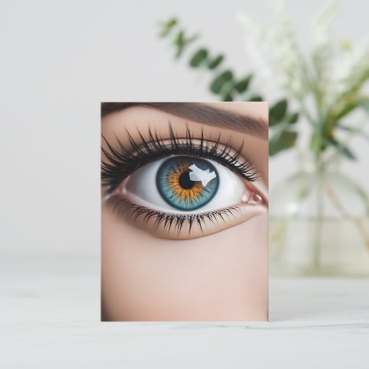 Vrouw oogmacro briefkaart (Staand voorkant)