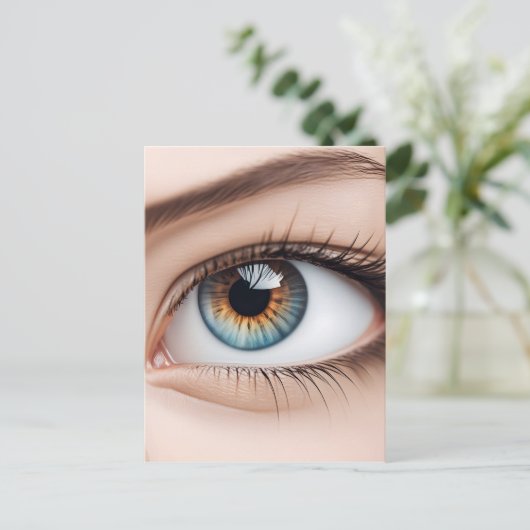 Vrouw oogmacro briefkaart (Staand voorkant)