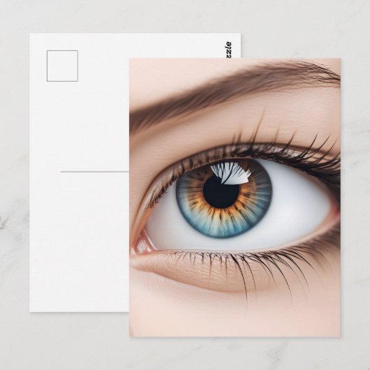 Vrouw oogmacro briefkaart (Voorkant / Achterkant)